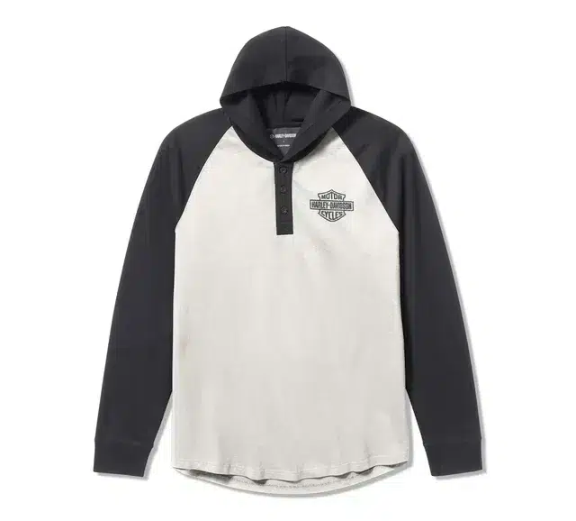 HDMC Raglan Henley with Hood para hombre -