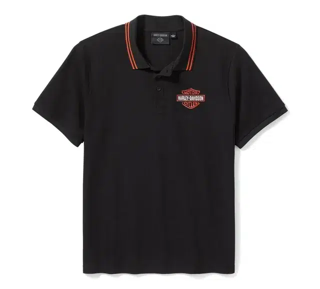 Polo Hombre Harley-Davidson® Bar & Shield Piqué – Negro